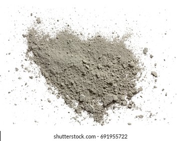 Grady cement powder isolated on white. View from above
