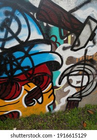 Graffiti, Abstract Urban Color Art. Skull 