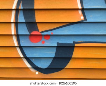 Graffiti Detail On Vinyl Siding