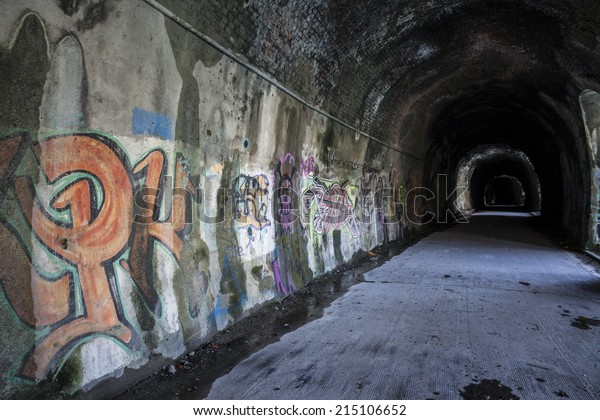 道路トンネルの壁に描かれた落書き の写真素材 今すぐ編集