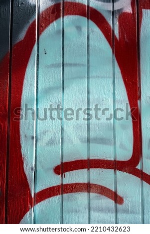 Graffiti on a New York City Wall, Red and White