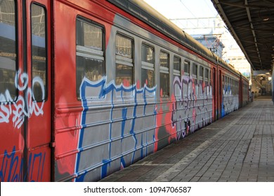 Graffiti On The Train Vandalism Street Art