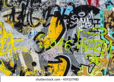 Graffiti on the wall. Beautiful abstract street art - Shutterstock ID 459107980