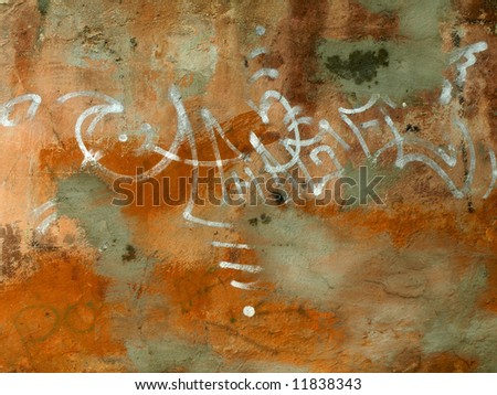 graffiti sprayed on a old wall