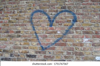 Grafitti Heart On Brick Wall