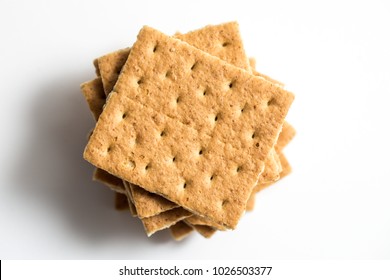 Graham cracker photo shot close up with a macro lens and a white background