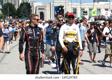 Graham Rahal, James Jakes And Josef Newgarden At 2013 Honda Indy In Toronto, June 14th, 2013.