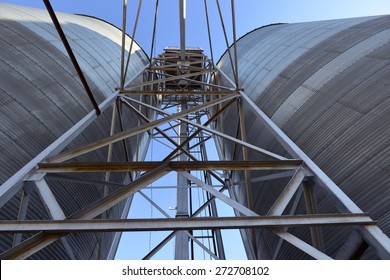 Grain Elevator Bins And Scaffold in Central Washington