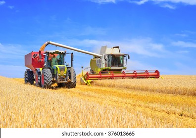 Grain harvesting combine - Shutterstock ID 376013665