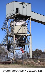 Grain Train Loader At The End Of A Grain Conveyer
