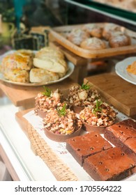 Grains Dessert, Raspberry Scone, Brownies And Almond Croissant