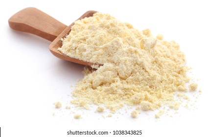 Gram Flour Closeup Over White Background