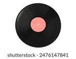 Gramophone vinyl record isolated on white background. Top view