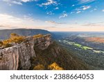 Grampians National Park mountains viewed from Pinnacle lookout at sunset, Halls Gap, Victoria, Australia