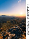 Grampians National Park mountains viewed at sunset, Victoria, Australia