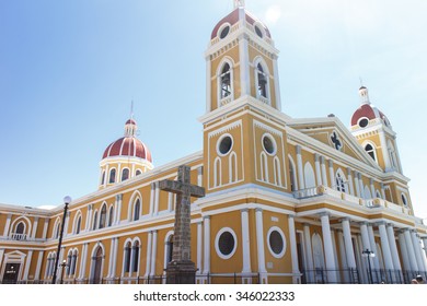 Granada Nicaragua Cathedral View from outside in sunny day