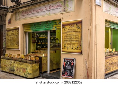 GRANADA, SPAIN - MARCH 10, 2016:  Exterior View Of Specialist Tea Shop In The City Centre