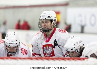 GRANADA - SPAIN, NOVEMBER 10, 2017: Ice Hockey, Four Nations Tournament U18 Female, At Igloo Arena, Granada. Poland 6 - Spain 0. Polish Team, 