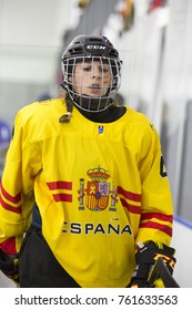 GRANADA - SPAIN, NOVEMBER 12, 2017: Ice Hockey, Four Nations Tournament U18 Female, At Igloo Arena, Granada. Spanish Player, SERNA MARIA.