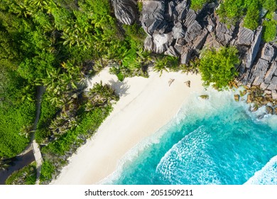 Grand Anse    one the most beautiful beach Seychelles  La Digue Island  Seychelles