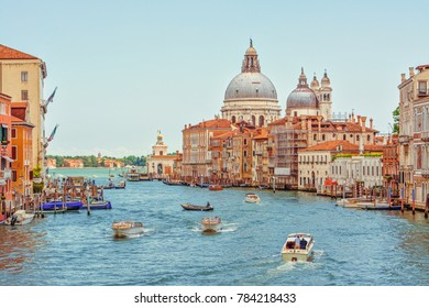 Grand Canal and Basilica Santa Maria della Salute, Venice, Italy - Shutterstock ID 784218433