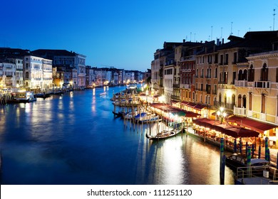 Grand Canal In Venice, Italy At Sunset