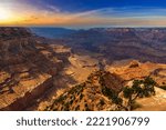 Grand Canyon National Park at amazing, dramatic sunset, Arizona, USA