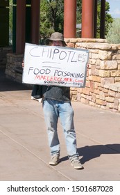 Grand Canyon National Park, AZ / USA - August 2nd, 2019 - Adam Sandler (not The Comedian, But A Man With The Same Name) Protests In The 1st Amendment Zone At Grand Canyon National Park.