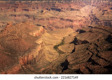 Grand Canyon South Rim And Green Valley At Sunny Day, Arizona, USA