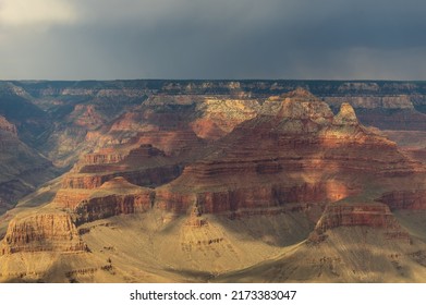 Grand Canyon, South Rim Taken On An Overcast Hazy Day. 