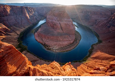Grand Canyon, USA. Colorado river at adventure place. National Park. Landscape view point