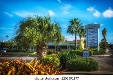 Grand Cayman, Cayman Islands, Aug 2022, View Of 7 Mile Shops A Retail Area In The George Town District