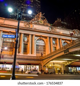 Grand Central Along 42nd Street At Night, New York City