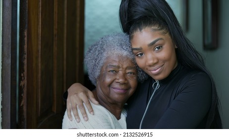 Grand Daughter Embracing Senior Grandmother Authentic Family Love And Embrace