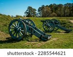 Grand French Battery at the Yorktown Battlefield in the State of Virginia USA
