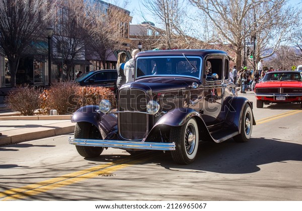 Grand Junction CO USA February 2022: Old vintage cars\
and trucks  
