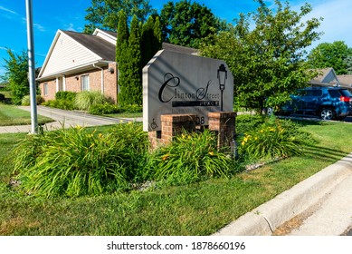 Grand Ledge, MI JULY 12: Street View Of The Sign For Clinton Street Place An Independent Senior Living Community In The City Of Grand Ledge, MI On July 12, 2020.