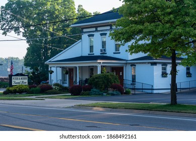 Grand Ledge, MI - JULY 5: View Of The Exterior Of Peters And Murray's Funeral Home In The City Of Grand Ledge, MI On July 5, 2020.