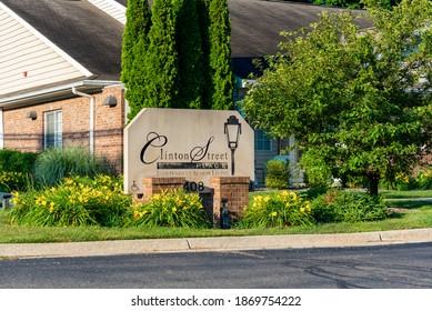 Grand Ledge, MI - JULY 5: Street View Of The Sign For Clinton Street Place An Independent Senior Living Community In The City Of Grand Ledge, MI On July 5, 2020.