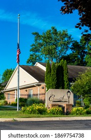 Grand Ledge, MI - JULY 5: Street View Of The Sign For Clinton Street Place An Independent Senior Living Community In The City Of Grand Ledge, MI On July 5, 2020.