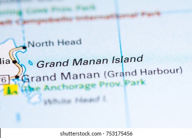 Grand Manan Island. Canada On A Map.