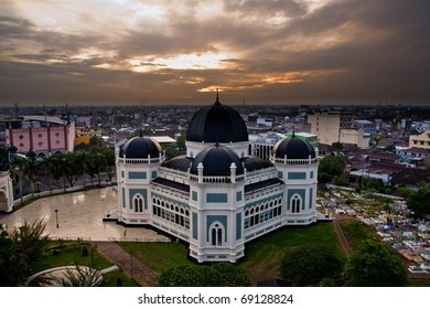 Grand Mosque In North Sumatra Indonesia