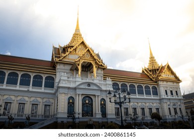 Grand Palace in Bangkok, Thailand. This architectural masterpiece, steeped in history and opulence, showcases the grandeur of Thai royalty.
