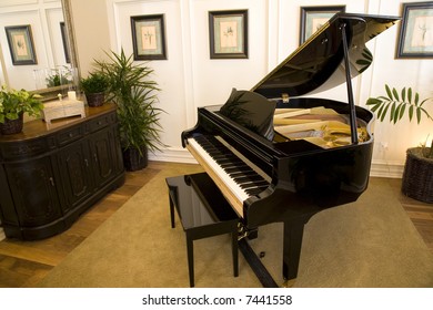 Grand Piano In A Luxury Home.