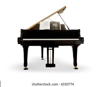 Grand Piano On White Background