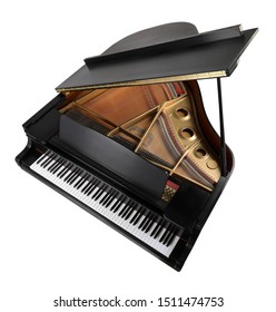Grand Piano Top Arial View With Clipping Path.