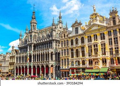 The Grand Place in a beautiful summer day in Brussels, Belgium