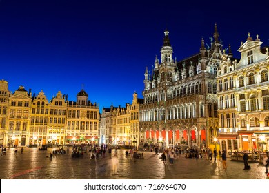 The Grand Place in Brussels in a beautiful summer nigth, Belgium