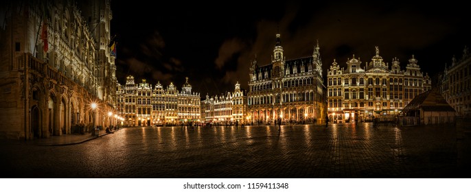Grand Place in Brussels Belgium by night