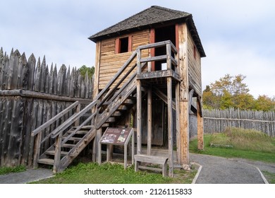 Grand Portage, Minnesota - October 5, 2021: Buildings At The Grand Portage National Monument, Important For The History Of Fur Trading In The Great Lakes Region